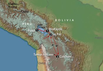 Bolivia + Peru Map