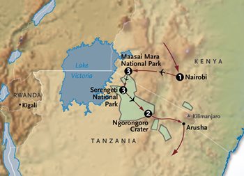 Kenya and Tanzania Migration Map
