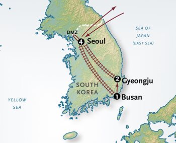 Korea tour map