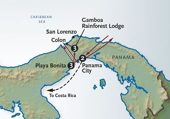 Panama Canal tour map