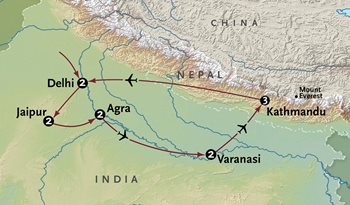 India + Nepal Map